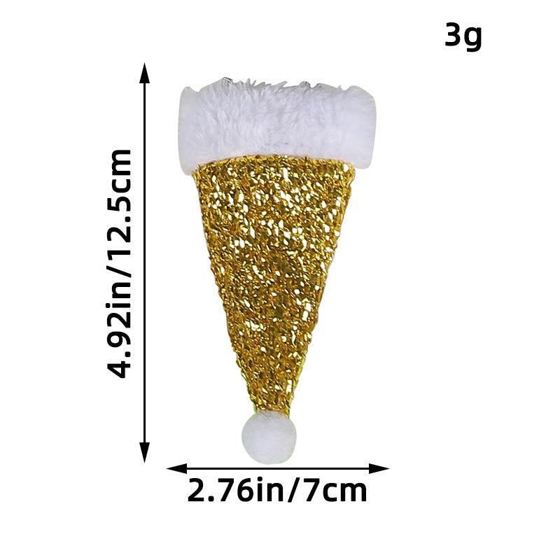 Wholesale Sequin Creative Mini Christmas Hat Cutlery Hat Decoration